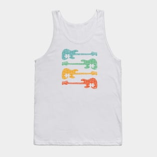 Bass Guitar Puzzle Cool Retro Colors Tank Top